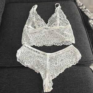 White Lingerie Set Size Medium
